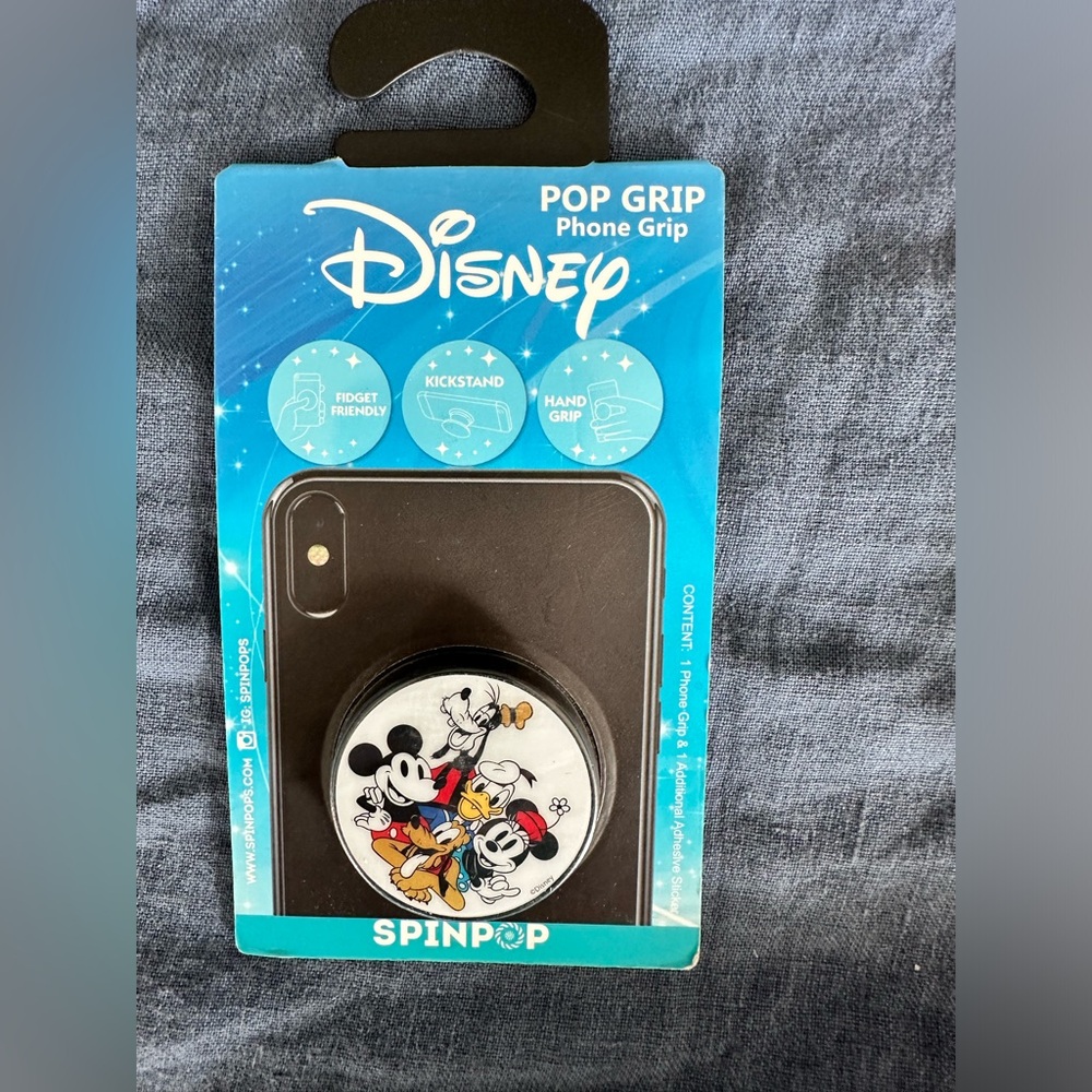 Brand new Disney Pop Phone grip, fidget, kickstand‎ and hand grip and 2 pkDecals